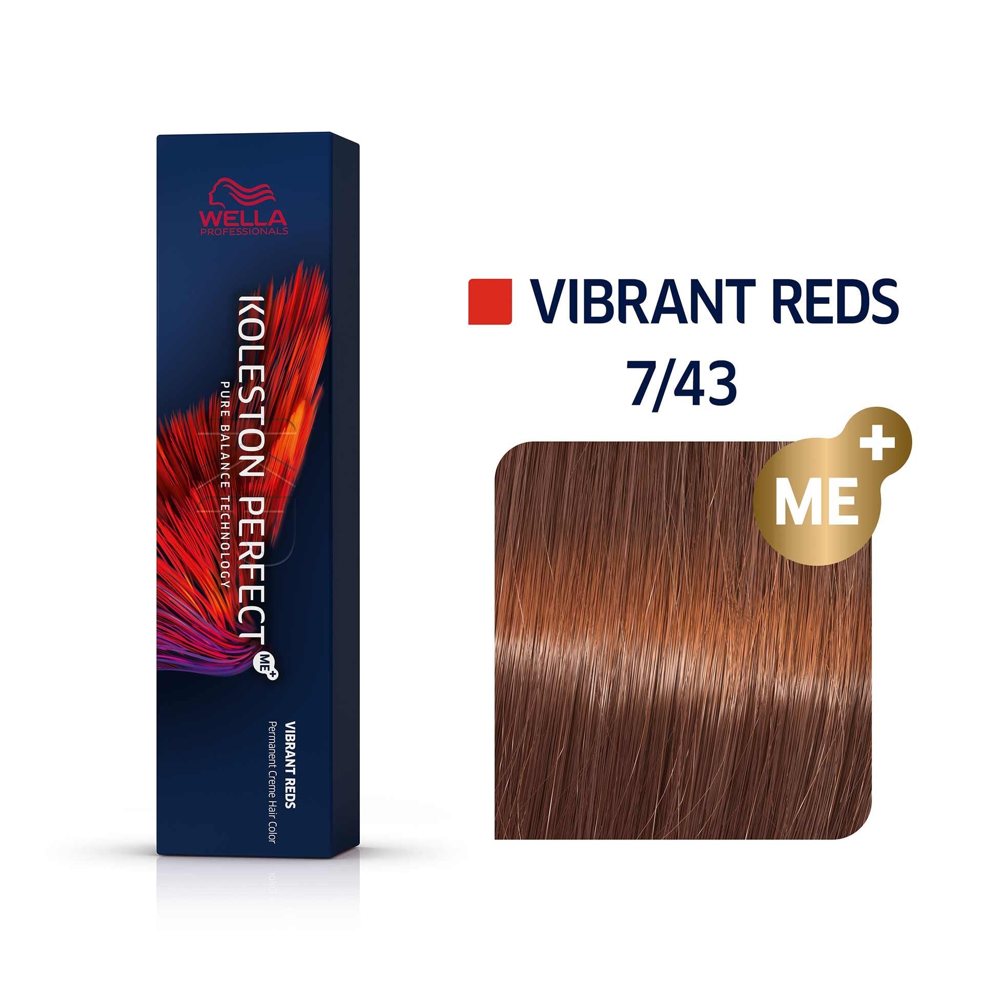 Wella Professionals, Color Touch, Fără amoniac, Vopsea de păr semi-permanentă, 7/43 Vibrant Reds, 60 ml
